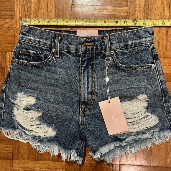 NEW Revice Malibu Denim Distressed Jean High Waist Cutoffs Shorts Size 25 NWT - Picture 10 of 10